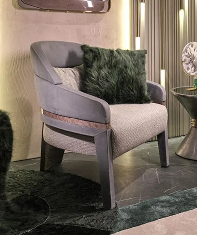 Casa Padrino luxury armchair gray / blue 74 x 73 x H. 83.5 cm - Living room armchair - Hotel armchair - Living room furniture - Hotel furniture - Luxury furniture Sonderangebot