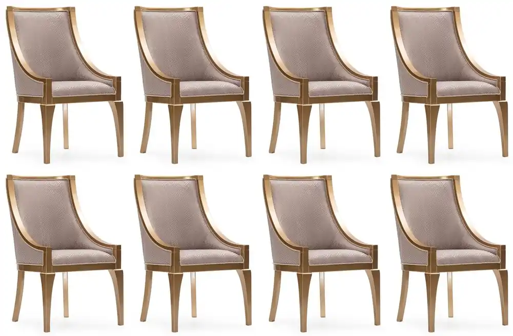 Top-Preis Casa Padrino luxury baroque dining chair set of 8 gray / gold - Baroque style kitchen chairs - Magnificent luxury dining room furniture in the Baroque style - Baroque dining room furniture