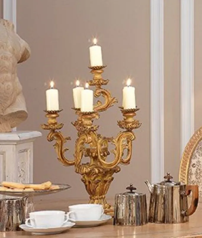 Casa Padrino luxury baroque candle holder antique gold Ø 35 x H. 51 cm - Magnificent baroque style candlestick - Luxury decorative accessories in baroque style - Luxury quality - Made in Italy Markenprodukt