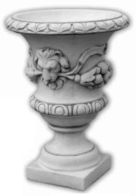 Casa Padrino baroque garden decorative flower pot gray Ø 50 x H. 70 cm - Magnificent baroque style plant pot - Baroque garden decoration - Baroque terrace decoration - Baroque garden accessories Abverkauf