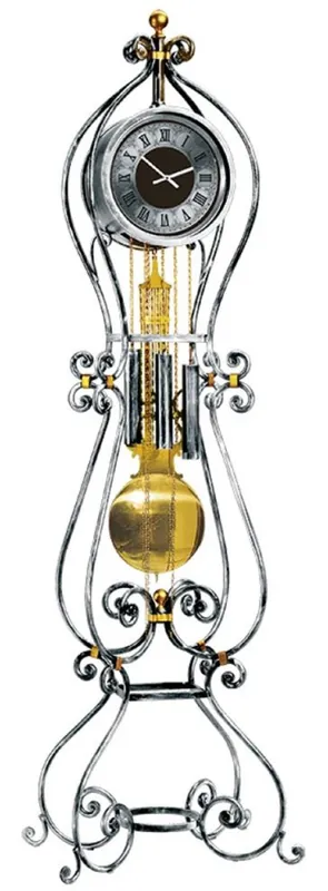 Top-Angebot Casa Padrino luxury baroque grandfather clock silver / gold - Magnificent wrought iron pendulum clock in baroque style - Baroque interior - Baroque grandfather clocks - Made in Italy