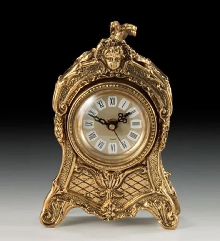 Casa Padrino luxury baroque table clock gold 13 x H. 19 cm - Handmade bronze clock baroque style - Baroque desk clock - Baroque desk decoration - Baroque decorative accessories Jetzt Bestellen