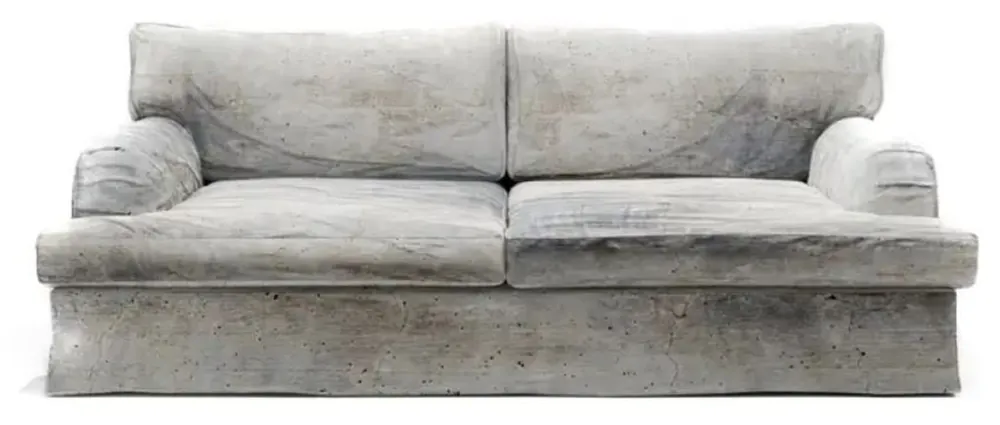 Geprüft Casa Padrino luxury velvet sofa cement gray 215 x 97 x H. 82 cm - Living room sofa - Hotel sofa - Living room furniture - Hotel furniture - Luxury furnishings - Luxury living room furniture