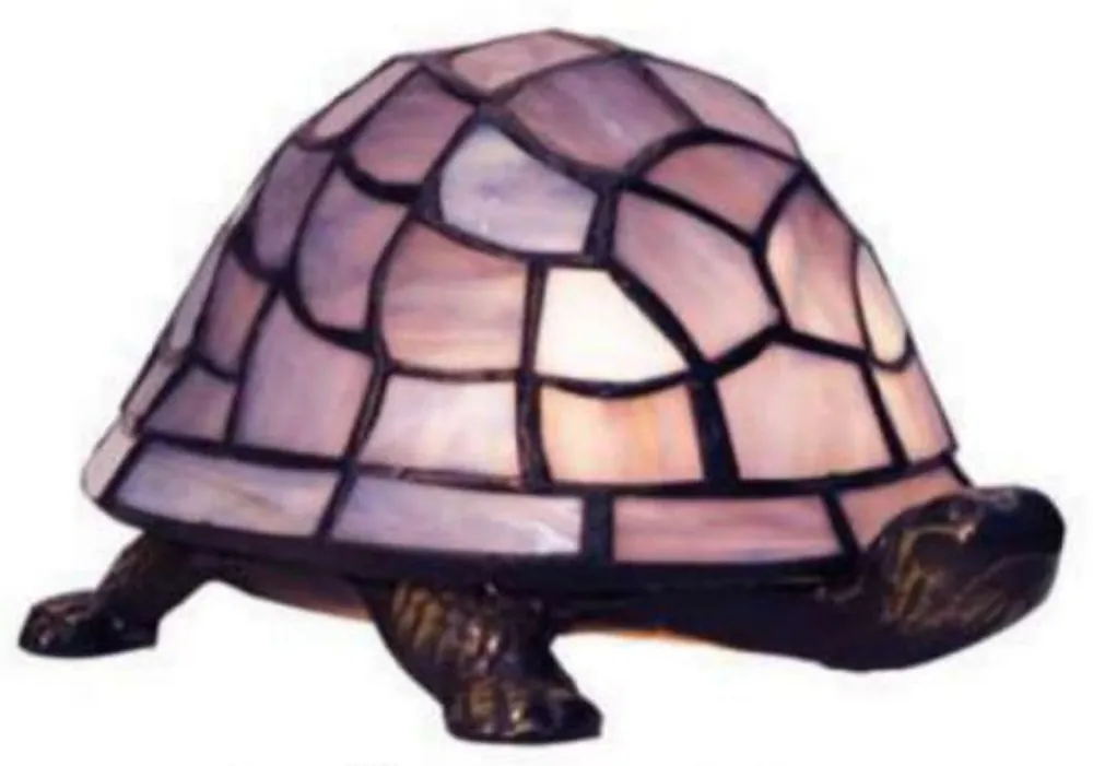 Casa Padrino luxury Tiffany table lamp lamp turtle purple / bronze 20 x 14 x H. 13 cm - Tiffany Deco lamp - Luxury interior - Luxury Art Deco Lights - Tiffany Lights Expressversand