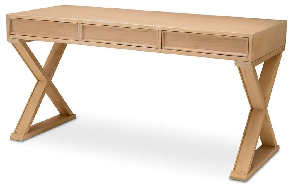 Sichere Zahlung Casa Padrino luxury desk natural 150 x 60 x H. 76 cm - Solid wood office table with 3 drawers - Computer table - Office furniture - Luxury furniture - Luxury furnishings - Luxury quality