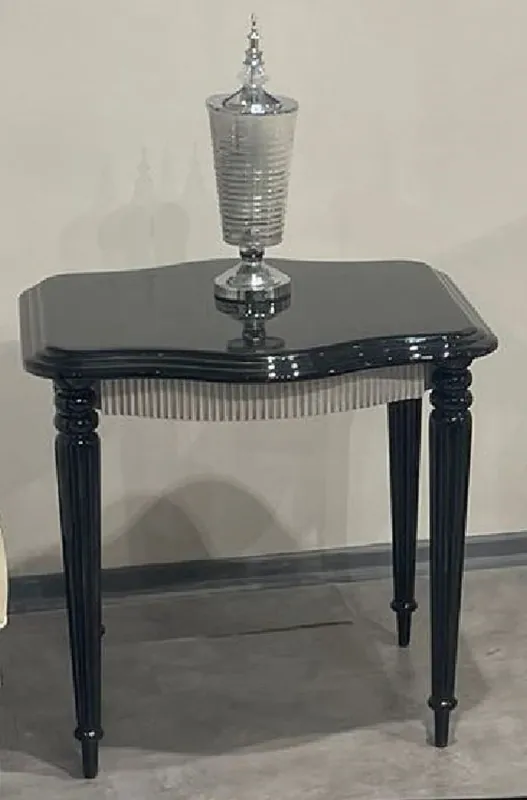 Abverkauf Casa Padrino luxury baroque side table black / gray - Handmade solid wood table in baroque style - Luxury living room furniture in baroque style - Baroque furniture - Noble & Magnificent