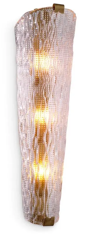 Casa Padrino luxury wall lamp antique brass 20 x 14.5 x H. 62.5 cm - Living room wall lamp with handmade glass lampshade - Luxury lighting - Luxury interior - Luxury furniture Jetzt Bestellen