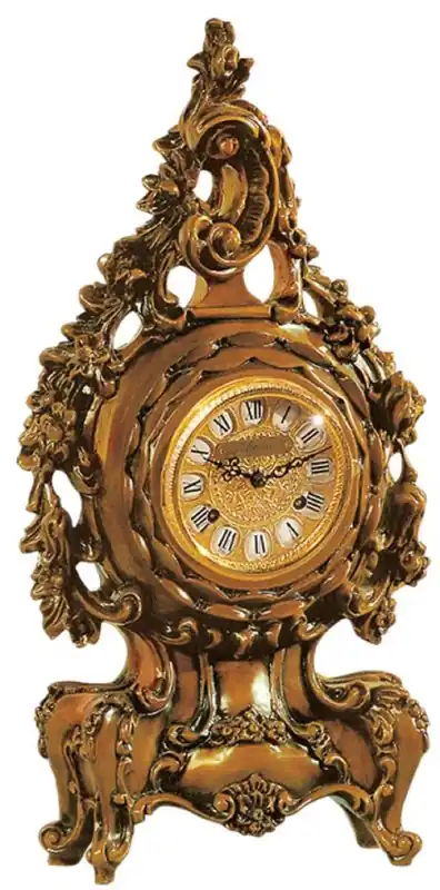 Casa Padrino luxury baroque table clock brown / gold - Magnificent baroque style clock - Hand carved baroque desk clock - Luxury quality - Made in Italy Nur Für Kurze Zeit
