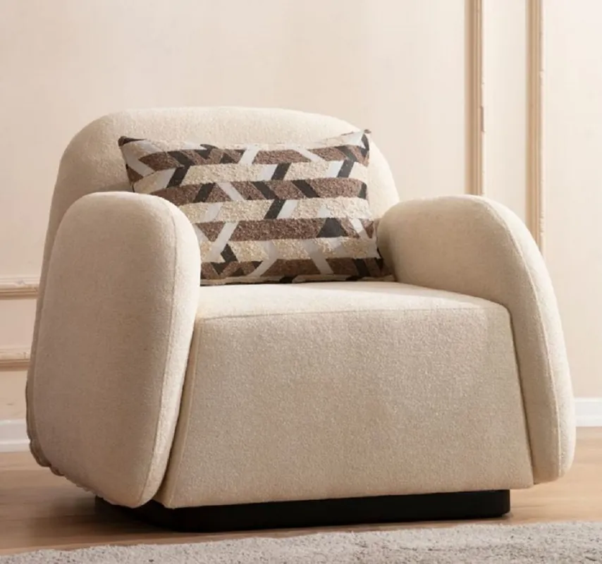 Direkt Vom Hersteller Casa Padrino luxury armchair cream / black 82 x 60 x H. 77 cm - Living room armchair - Hotel armchair - Living room furniture - Luxury furniture - Living room furnishings - Luxury furnishings