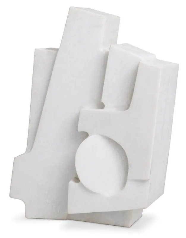 Casa Padrino luxury marble deco object white 27 x 15 x H. 38.5 cm - Living room decoration - Desk decoration - Marble decoration - Luxury collection Top-Seller