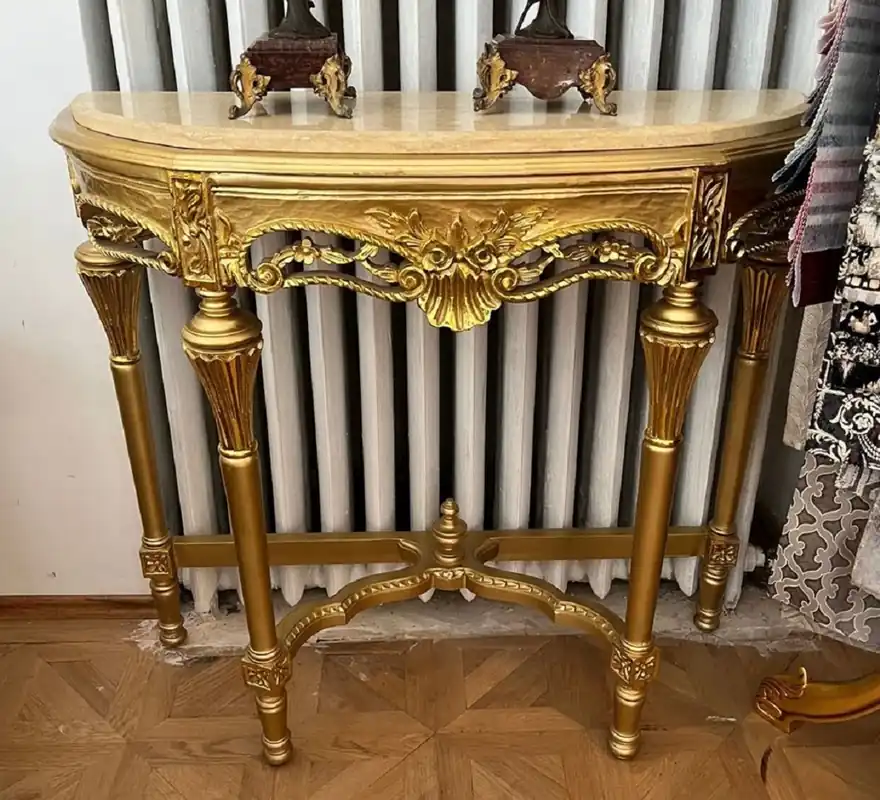 Preis Gesenkt Casa Padrino baroque console gold / cream - Handmade solid wood console table with marble top - Antique style console - Antique style furniture - Baroque furniture - Noble & magnificent