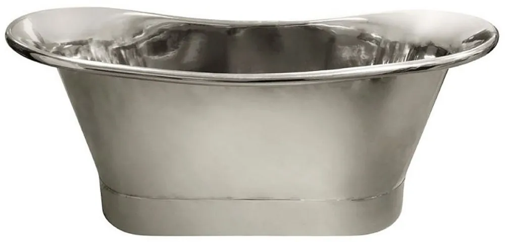 Online Kaufen Casa Padrino luxury Art Nouveau copper bathtub matt silver / silver chrome plated 170 x 71 x H. 71 cm - Freestanding retro bathtub - Rustic copper bathroom furniture