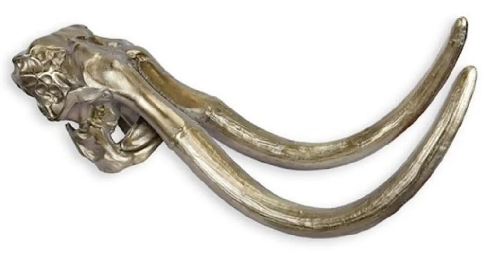 Geprüft Casa Padrino luxury wall decoration mammoth antlers silver 92.3 x 39.5 x H. 39.5 cm - Aluminum decoration antlers - Living room wall decoration - Aluminum wall decoration