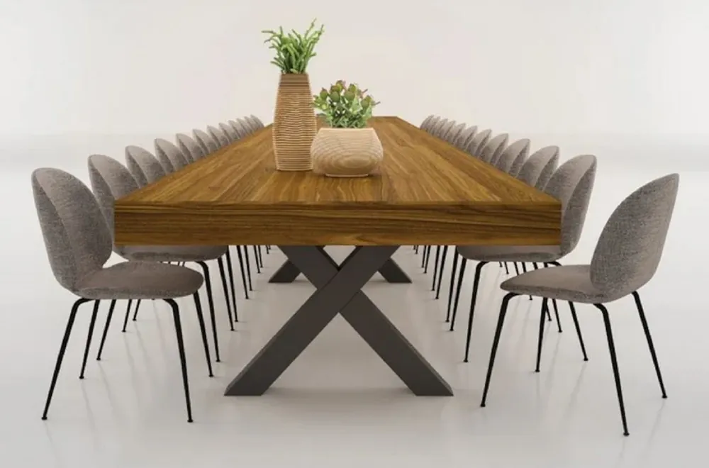 Casa Padrino luxury dining table brown / black 200-494 x 110 x H. 77 cm - Extendable solid wood conference table - Dining room furniture - Office furniture - Solid wood furniture - Luxury furniture Bestpreis