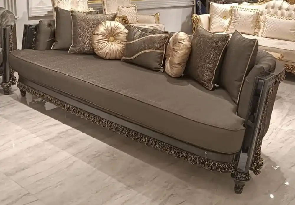 Sonderaktion Casa Padrino luxury baroque living room sofa gray / gold - Handmade baroque style sofa - Luxury living room furniture in baroque style - Magnificent baroque furniture