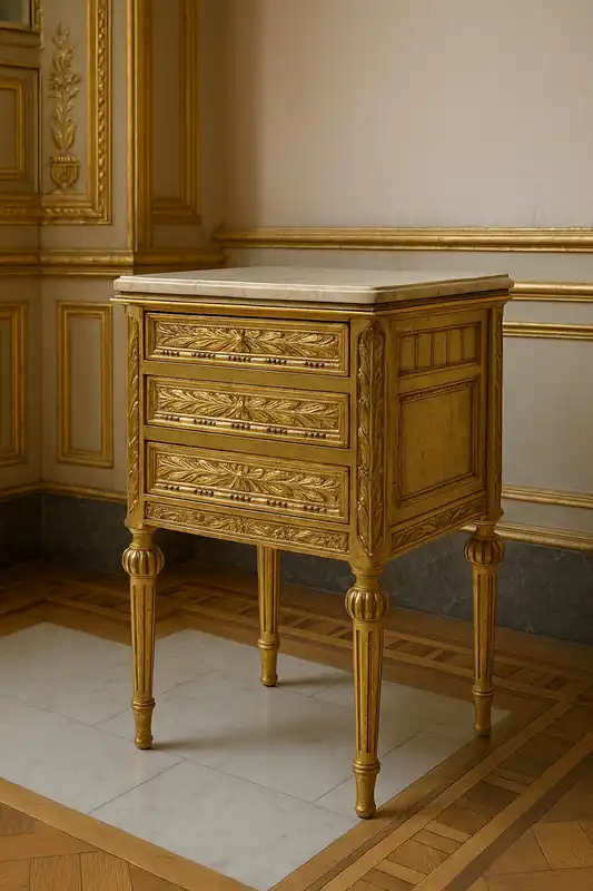 Sale Casa Padrino baroque bedside table antique gold / cream - Handmade baroque style chest of drawers with 3 drawers - Baroque furniture - Bedroom furniture in baroque style