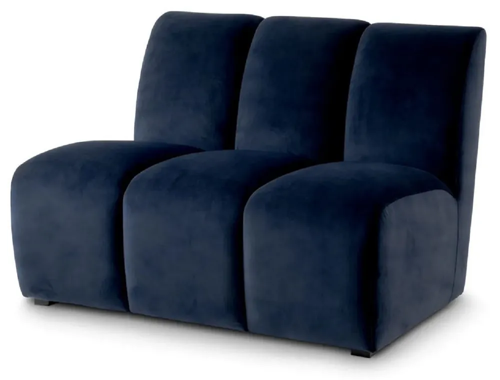 Mega-Angebot Casa Padrino luxury velvet sofa element midnight blue / black 108.5 x 94.5 x H. 83 cm - Expandable living room sofa - Living room furniture - Luxury furniture