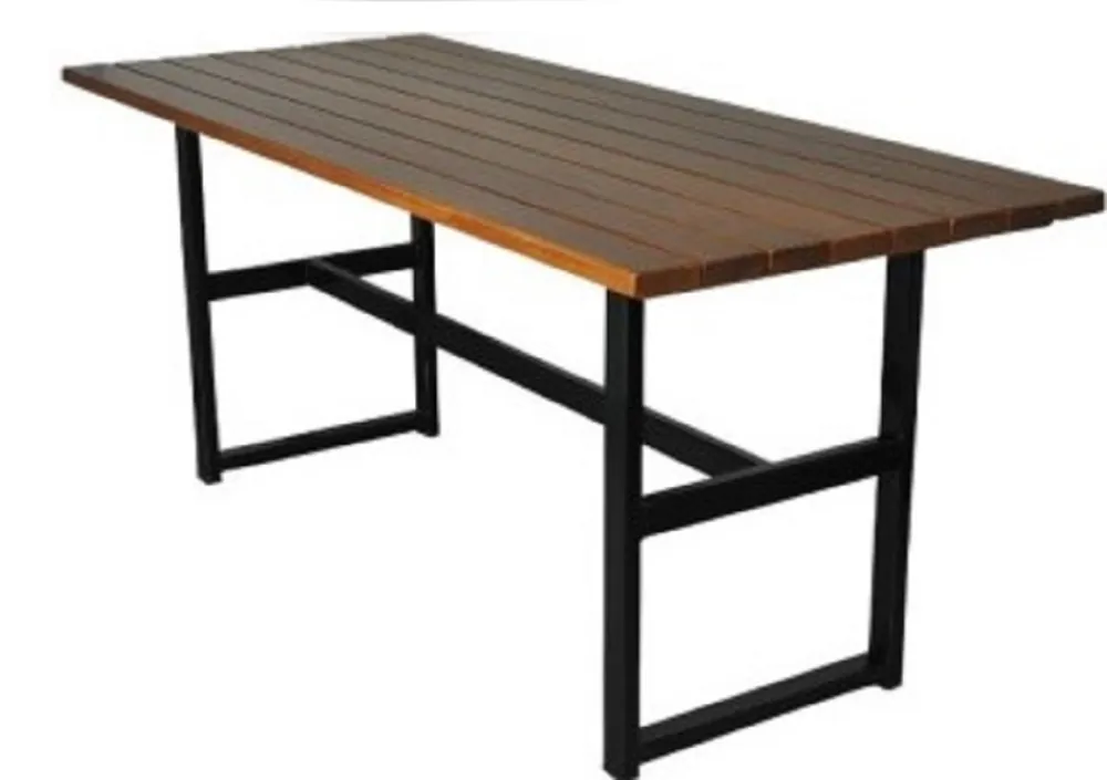 Markenprodukt Casa Padrino industrial style beer garden dining table dark brown / black 200 x 80 x h. 75 cm - Rectangular garden table with slats table top - Gastronomy & Garden Furniture