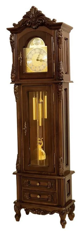 Sonderaktion Casa Padrino luxury baroque grandfather clock dark brown / gold - Magnificent solid wood pendulum clock in baroque style - Luxury furniture in baroque style - Baroque furniture