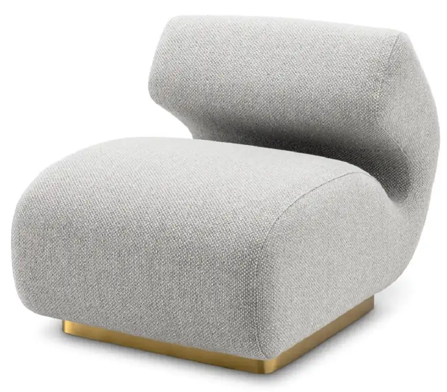 Casa Padrino luxury armchair gray / brass 71 x 99 x H. 75 cm - Living room armchair - Hotel armchair - Living room furniture - Hotel furniture - Luxury furniture Neue Ware
