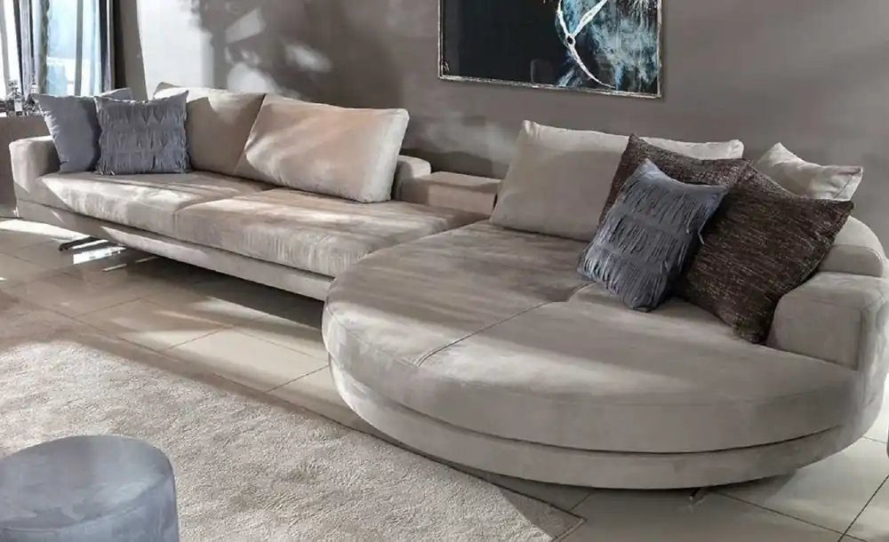 Neue Kollektion Casa Padrino luxury corner sofa gray / silver 430 x 100 x H. 65 cm - Living room sofa - Living room furniture - Luxury furniture - Luxury living room furnishings