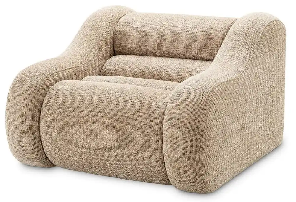 Casa Padrino luxury armchair sand / black 100 x 108 x H. 74 cm - Living room armchair - Hotel armchair - Living room furniture - Luxury furniture - Living room furnishings - Luxury furnishings Solange Der Vorrat Reicht