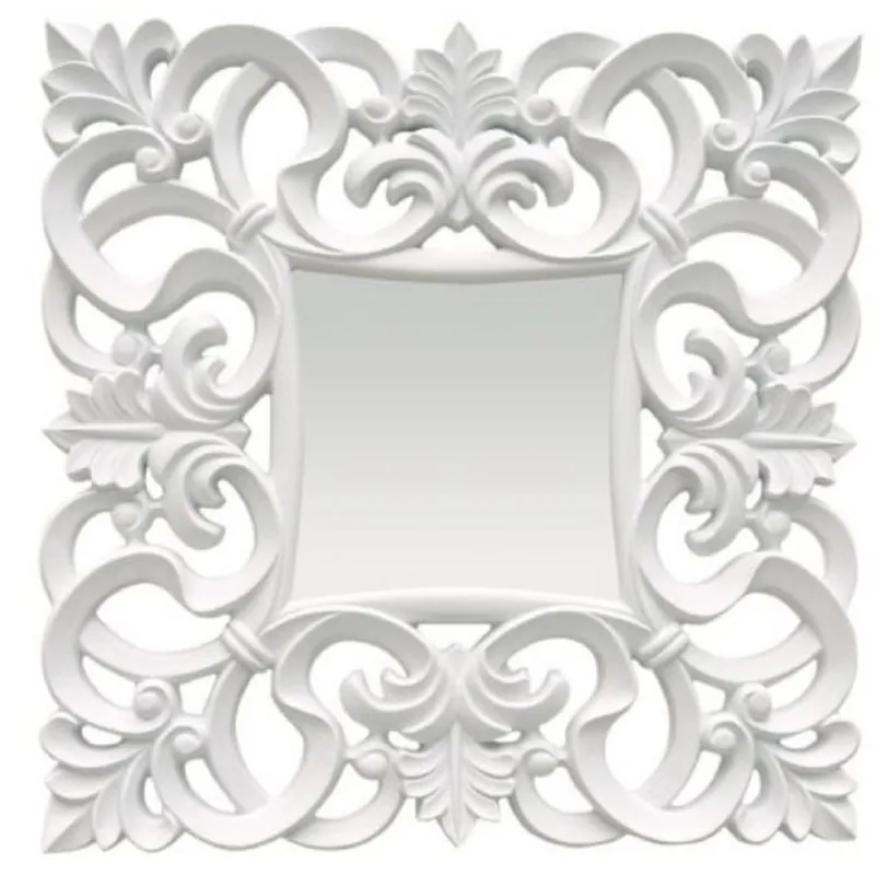 Casa Padrino baroque mirror white 76 x H. 76 cm - Square wall mirror in baroque style - Magnificent antique style wardrobe mirror - Baroque interior - Baroque furniture Sonderangebot