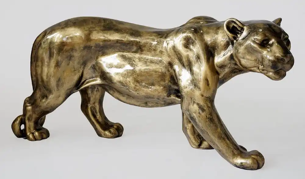 Casa Padrino luxury XXL decorative sculpture panther antique gold 160 x H. 72 cm - Large decorative figure - XXL living room decoration - XXL garden decoration Top-Angebot