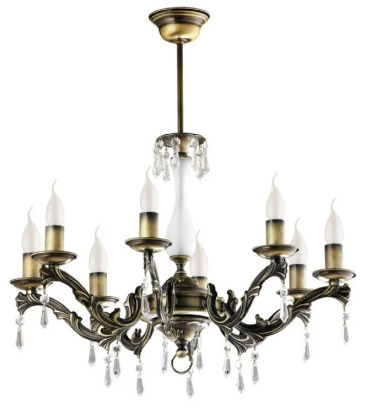 Casa Padrino luxury baroque crystal chandelier brass with patina Ø 60 x H. 63 cm - Magnificent living room chandelier in baroque style - Noble & magnificent Sichere Zahlung