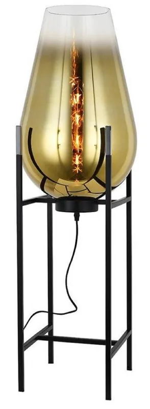 Casa Padrino luxury floor lamp gold / black 30 x 30 x H. 97 cm - Metal floor lamp with glass lampshade - Luxury floor lamps - Luxury lamps - Luxury interior Top-Angebot