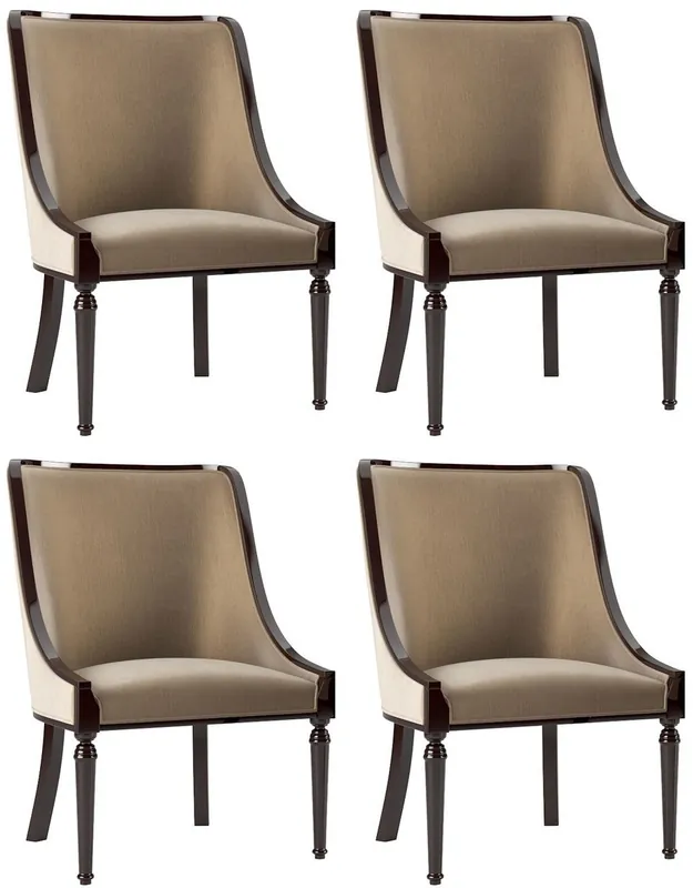 Angebot Casa Padrino Luxury Baroque Dining Room Chair Set of 4 Beige / Dark Brown High Gloss - Luxury Dining Room Furniture in Baroque Style - Baroque Furniture - Noble & Magnificent