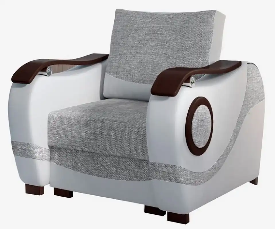 Casa Padrino luxury armchair gray / light gray / dark brown / silver 88 x 97 x H. 90 cm - Living room armchair - Living room furniture - Luxury furniture - Luxury living room furnishings Bestpreis