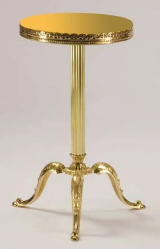Casa Padrino luxury baroque side table gold Ø 32 x H. 50 cm - Round brass table with solid wood table top and glass top - Baroque furniture - Luxury quality - Made in Italy Beliebt