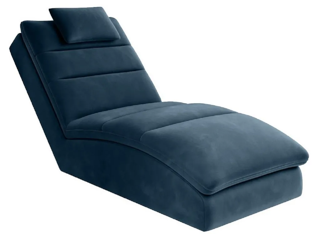 Neuheit Casa Padrino luxury chaise longue with head cushion blue 85 x 170 x H. 92 cm - Living room recliner - recamier - Living room furniture - Luxury furniture
