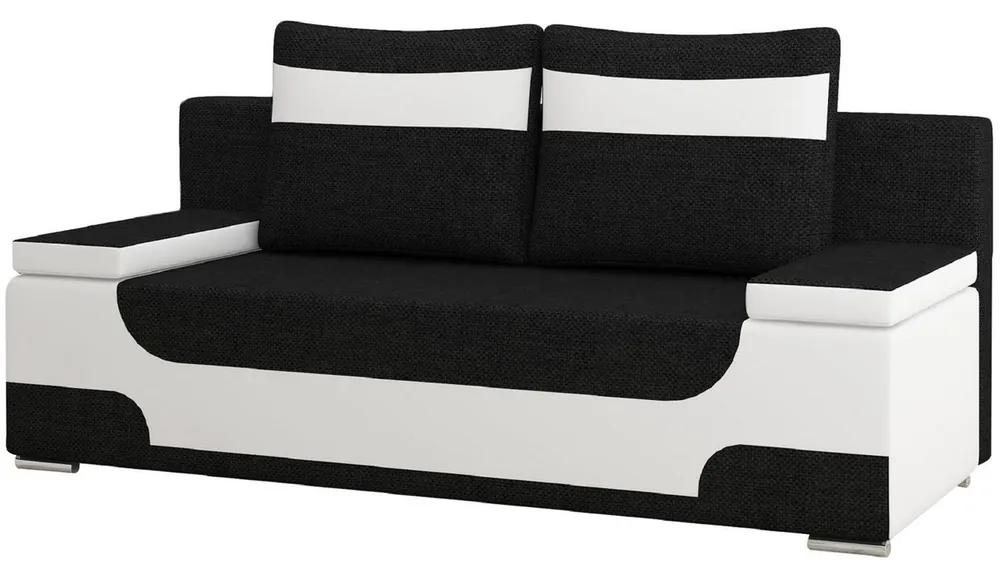 Casa Padrino luxury sofa bed black / white / silver 200 x 92 x H. 90 cm - Living room sofa with sleeping function - Living room furniture - Luxury furniture - Luxury interior Sonderaktion
