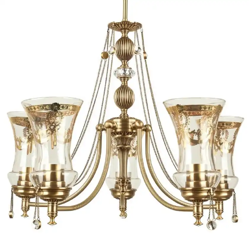 Casa Padrino luxury baroque crystal chandelier brass with patina Ø 60 x H. 60 cm - Magnificent living room chandelier in baroque style - Noble & magnificent Sale