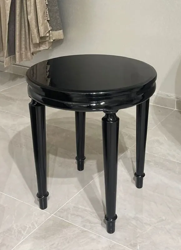 Casa Padrino luxury baroque side table black - Round solid wood table in baroque style - Luxury living room furniture in baroque style - Baroque furniture - Noble & Magnificent Letzte Chance