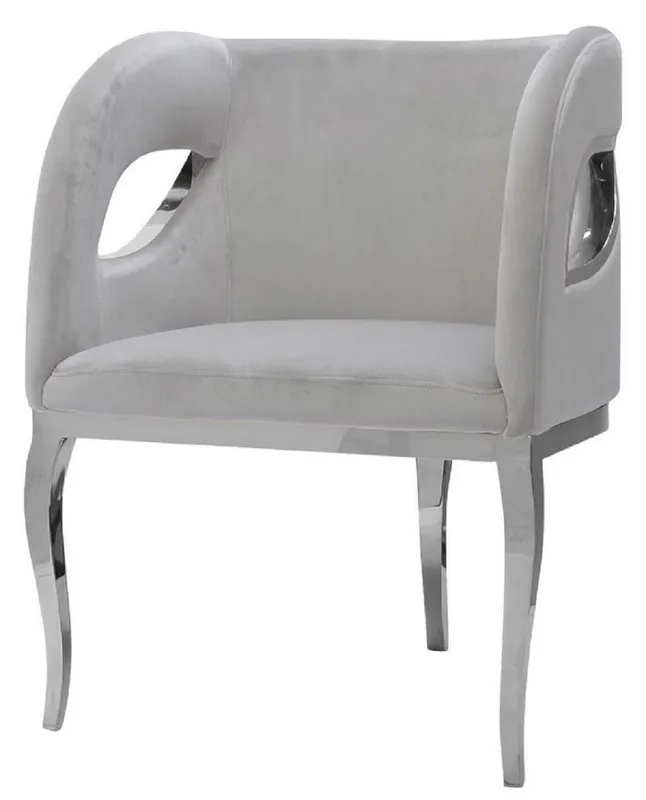 Meistverkauft Casa Padrino luxury velvet armchair gray / silver 78 x 55 x H. 59 cm - Living room armchair - Hotel armchair - Luxury living room furniture - Living room furnishings - Luxury furnishings