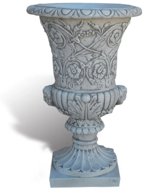 Bestpreis Casa Padrino luxury baroque flower pot gray Ø 49 x H. 78 cm - Handmade baroque style plant pot made of Carrara marble gravel - Baroque garden decoration - Luxury quality - Made in Italy
