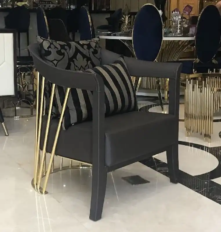 Casa Padrino luxury armchair black / gold 75 x 75 x H. 81 cm - Living room armchair - Hotel armchair - Living room furniture - Hotel furniture - Luxury furniture Top-Angebot