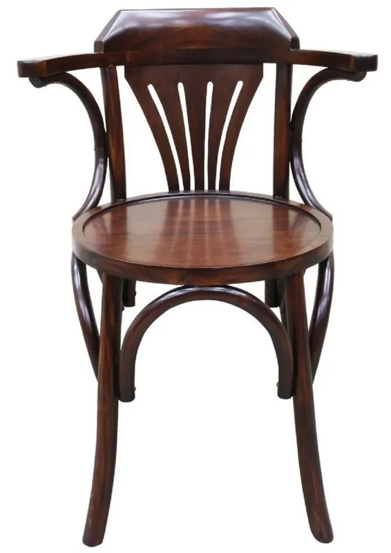 Casa Padrino luxury Art Nouveau mahogany dining room chair with armrests dark brown 59 x 50 x H. 82 cm - Solid wood kitchen chair - Baroque & Art Nouveau dining room furniture Jetzt Bestellen