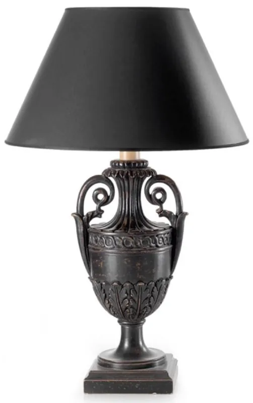 Casa Padrino luxury baroque table lamp trophy antique black / black Ø 26 x H. 59.5 cm - Magnificent baroque style desk lamp with lampshade - Luxury quality - Made in Italy Rabatt