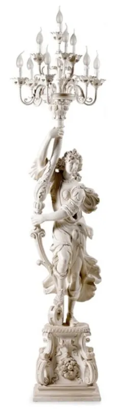 Mega-Angebot Casa Padrino luxury baroque floor lamp white / beige Ø 46 x H. 198 cm - Magnificent baroque style floor lamp - Luxury quality - Made in Italy