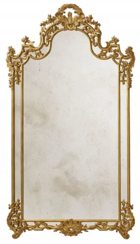 Casa Padrino luxury baroque mirror antique gold - Huge italian baroque style wall mirror with antique mirror glass - Luxury furniture in baroque style - Luxury quality - Made in Italy Direkt Vom Hersteller