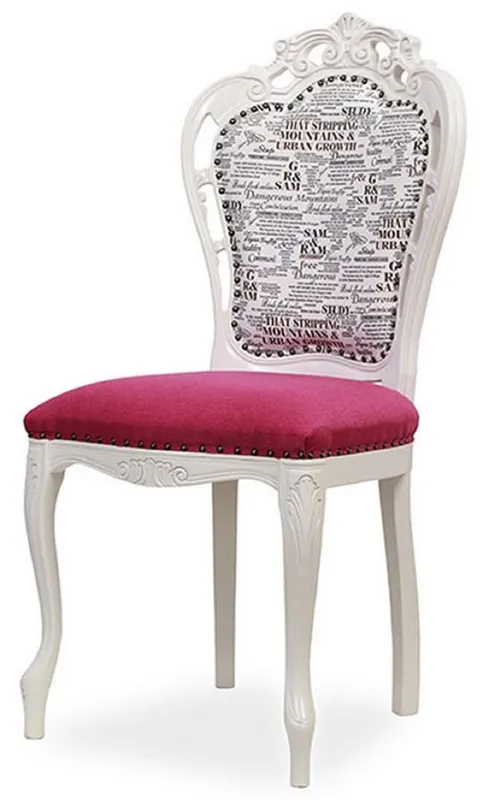 Online Kaufen Casa Padrino luxury baroque dining room chair dark pink / black / white - Baroque style kitchen chair - Magnificent luxury dining room furniture in baroque style - Baroque furniture