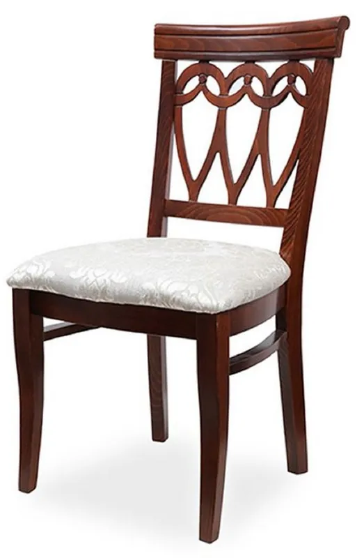 Casa Padrino Biedermeier dining room chair cream / dark brown 50 x 56 x H. 96 cm - Solid wood kitchen chair - Solid wood dining room furniture - Biedermeier dining room furniture Solange Der Vorrat Reicht