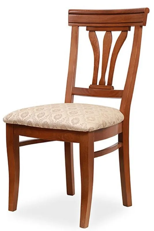 Casa Padrino Biedermeier dining room chair beige / brown 50 x 56 x H. 96 cm - Solid wood kitchen chair - Solid wood dining room furniture - Biedermeier dining room furniture Top-Seller