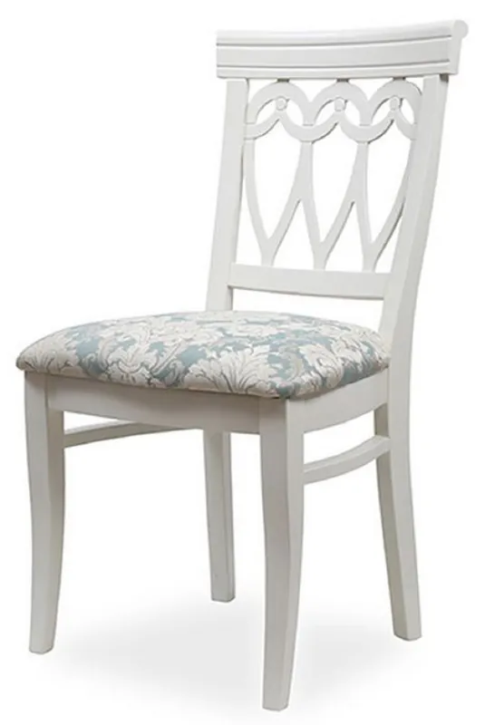 Sonderangebot Casa Padrino Biedermeier dining room chair turquoise / white 50 x 56 x H. 96 cm - Solid wood kitchen chair - Solid wood dining room furniture - Biedermeier dining room furniture