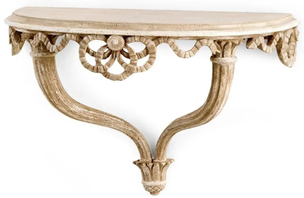 Casa Padrino luxury baroque wall console antique brown / antique white - Handmade wall decoration console in baroque style - Italian baroque wall decoration - Baroque furniture - Made in Italy Preisreduziert