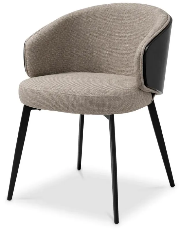 Neu Casa Padrino luxury dining chair gray / black 57 x 62 x H. 77 cm - Kitchen chair with armrests - Dining room furniture - Luxury furniture - Luxury quality